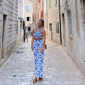 two piece set, crop top and pants